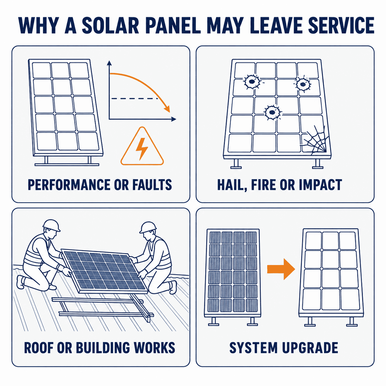 4 reasons why a solar panel will be replaced