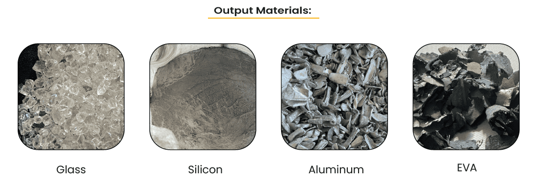 Solar Recycling Output Materials