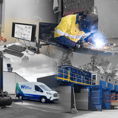 Workers and equipment at Waste Initiatives recycling facility in Australia.
