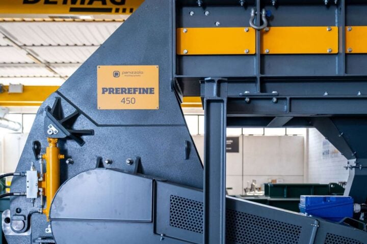 Prerene 450 hammer mill used in waste recycling and processing.
